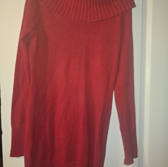 Inc International Concepts Designer Red Ribbon cowl neck - Picture 8 of 11